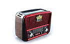 Портативна колонка MP3 USB Golon RX-455S Solar з сонячне панеллю Wooden-Red, фото 3