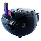 Бумбокс колонка караоке годинник MP3 Golon RX 686Q Black, фото 5