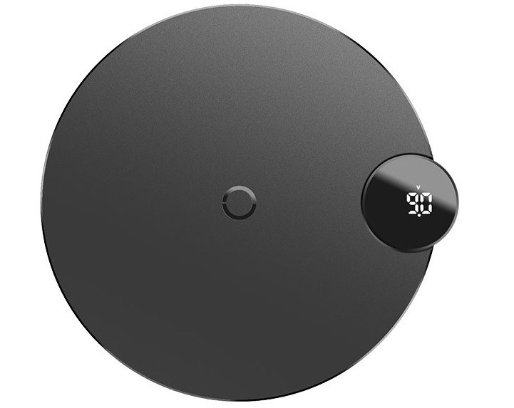 Бездротове зарядний пристрій QI BASEUS with Digital LED Display WXSX-01, чорне
