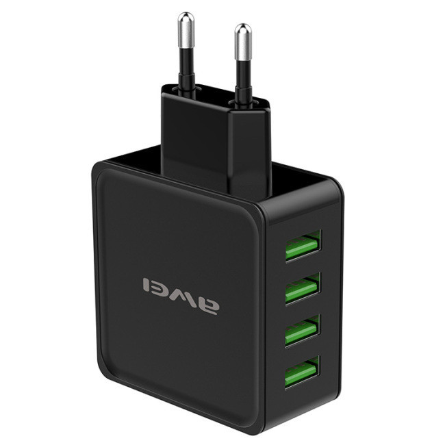 Адаптер мережевий Awei C-842 4USB 4A, чорний