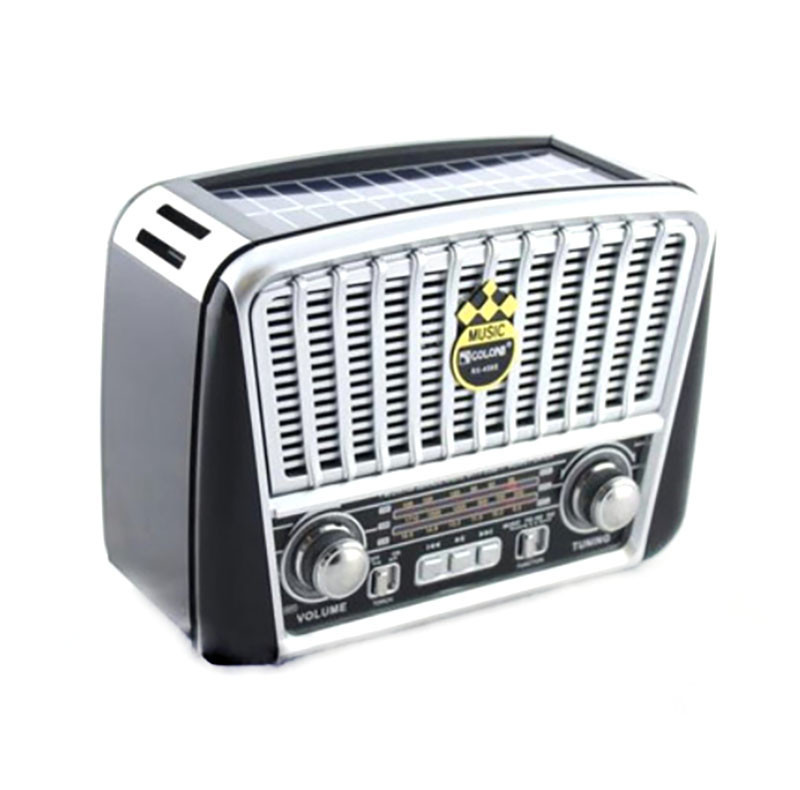 Портативна колонка MP3 USB Golon RX-456S Solar з сонячне панеллю, Black Grey