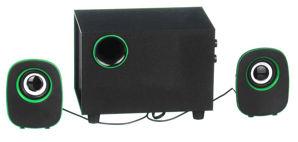 Колонки компьютерные FT-H3 mini 2.1 USB, черные с зеленым