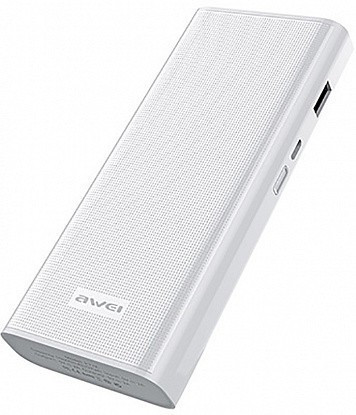 УМБ портативное зарядное Power Bank Awei P77K 12000 мАч, белое