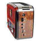 Портативна колонка MP3 USB Golon RX-456S Solar з сонячне панеллю Brown-Red, фото 5