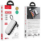 УМБ портативний зарядний Power Bank HOCO S29 10000 mAh, 3A, з вбудованим microUSB, білий, фото 3