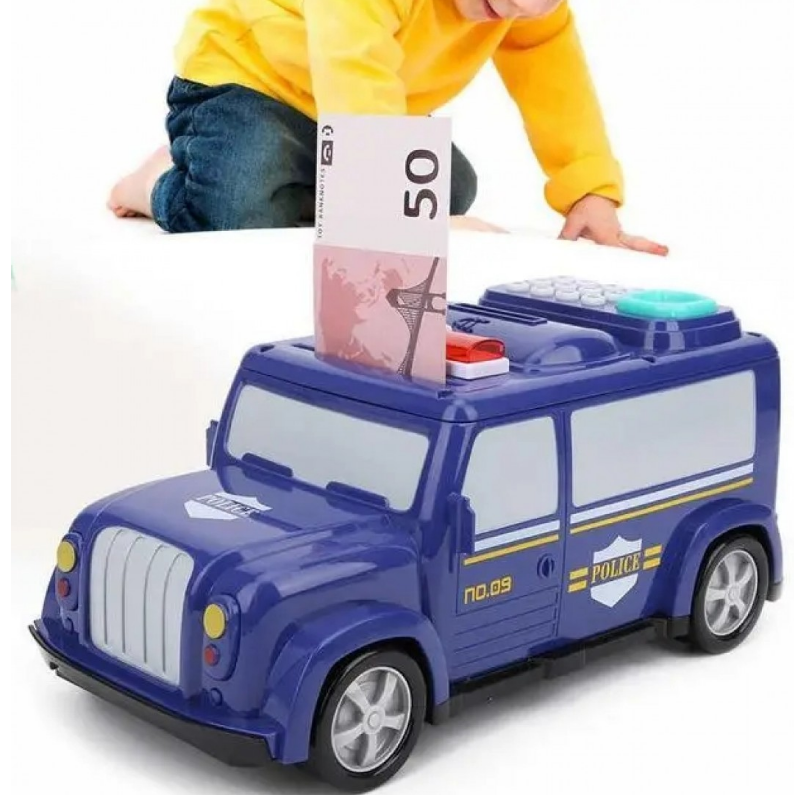 Сейф дитяча Машина поліції 589-13B інтерактивна електронна скарбничка сейф для дітей