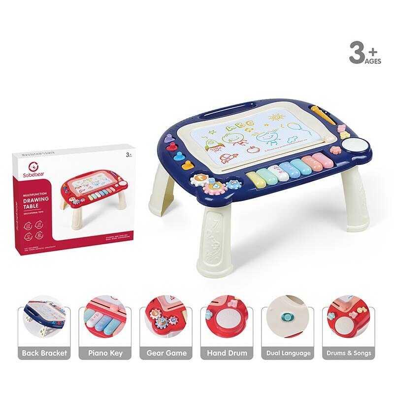 Дитяча дощечка столик для малювання музична YL 609 AB синя, фото 1