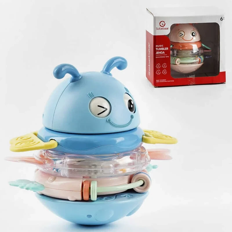 Музична іграшка-неваляшка пірамідка YL 505-6 A блакитна, фото 1