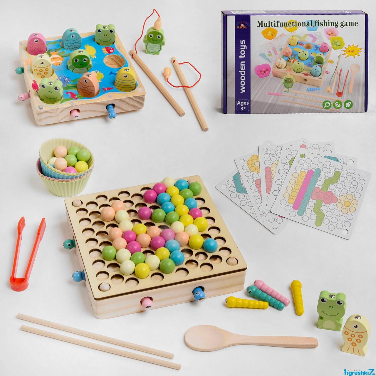 Іграшка деревяна логіка з силіконовими кульками, Развивающая игрушка 48691, фото 1