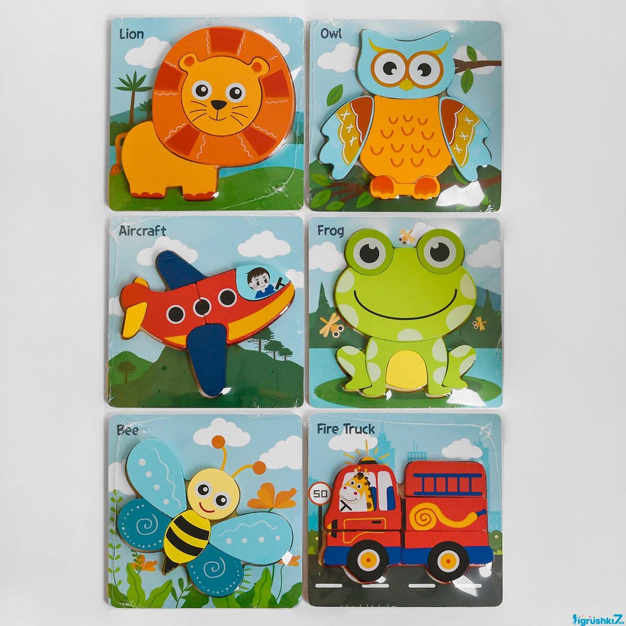 Іграшка деревяна "Пазли вкладиш", мікс, Развивающая игрушка "Пазлы вкладыш" 48541, фото 1