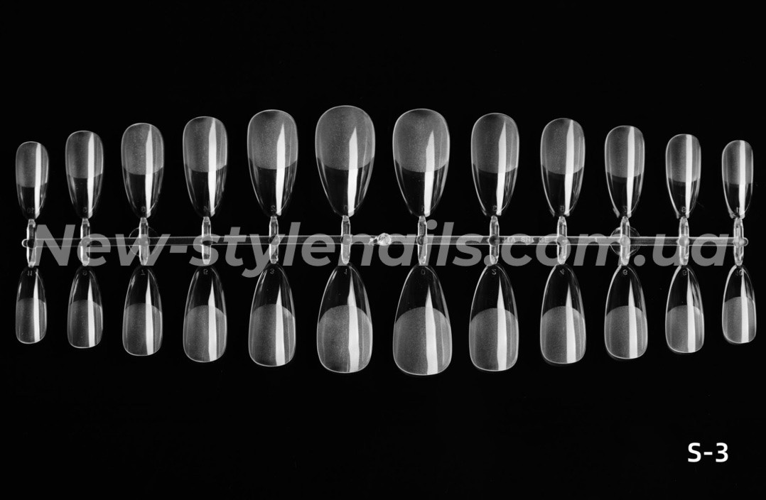 Типсы гелевые полуматовые для наращивания ногтей BELEON 240 штук (Миндаль) S-3 - фото 2 - id-p1728029324