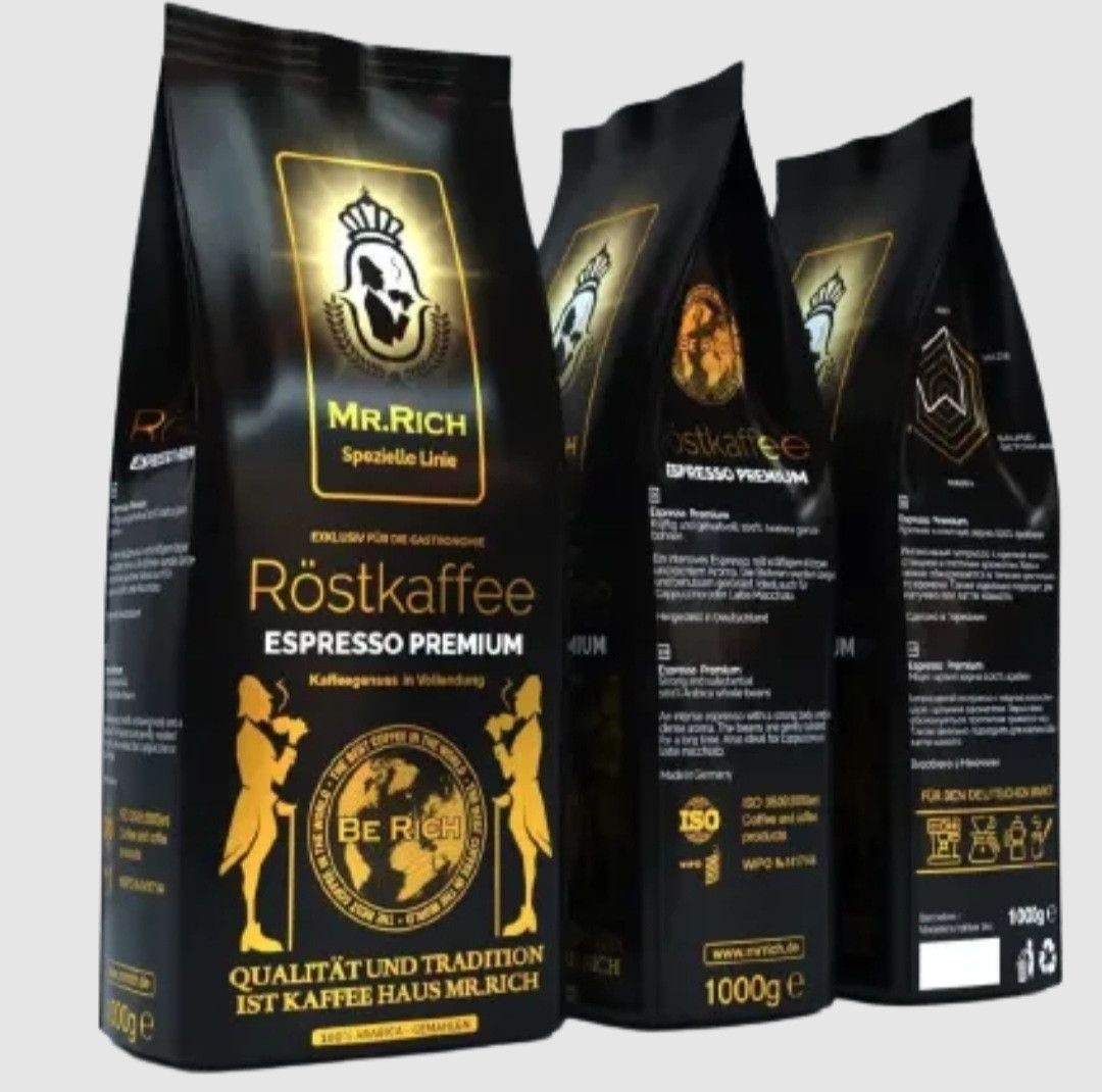 Кава в зернах Mr.Rich Espresso Premium 1кг, смачна, Німеччина