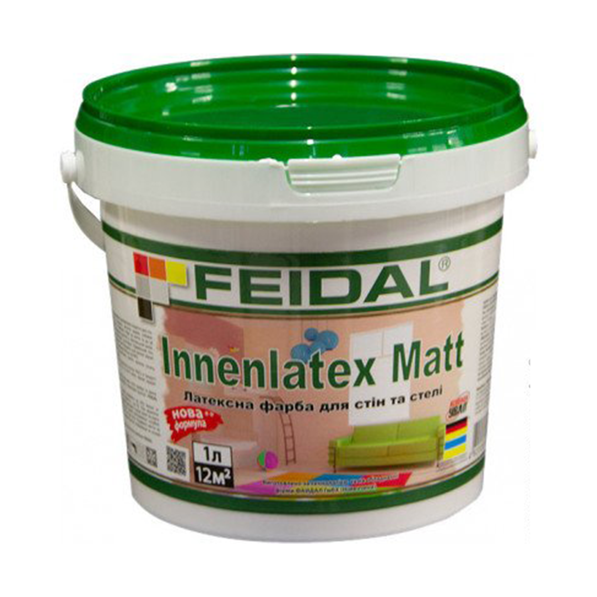 Интерьерная латексная краска Feidal Innenlatex Matt матовая 1л - фото 1 - id-p1728260512