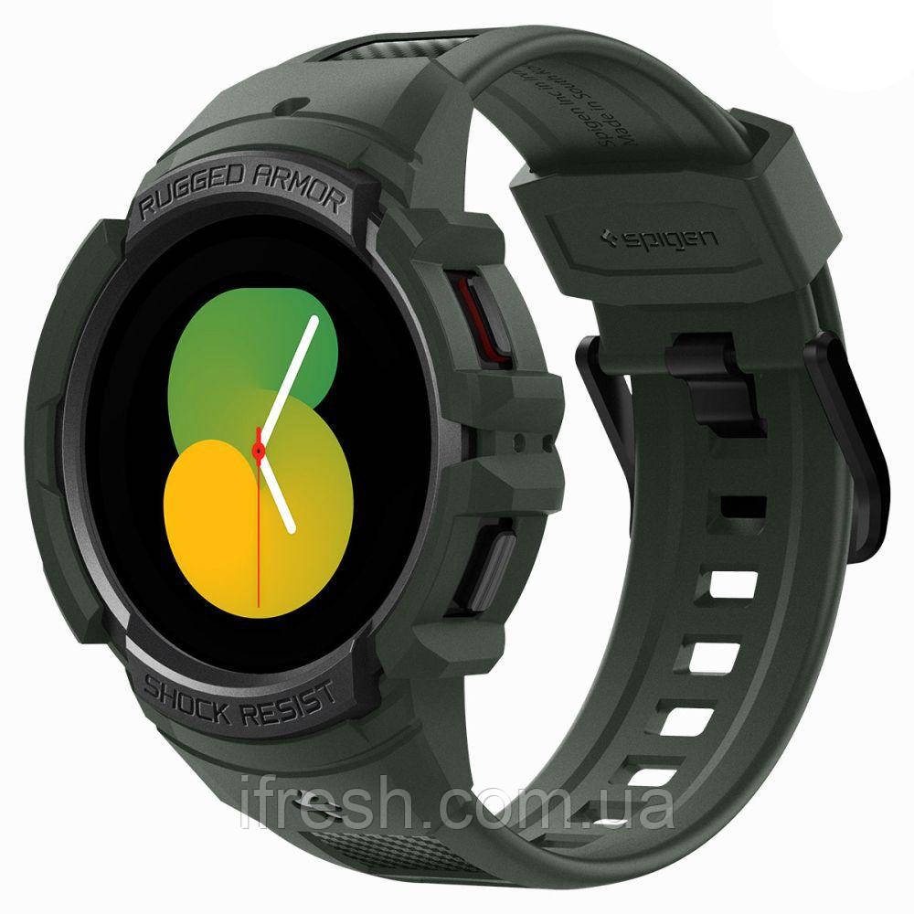 Чохол і ремінець Spigen для Galaxy Watch 4/5 (44mm) - Rugged Armor Pro 2 in1, Military Green (ACS05395), фото 1