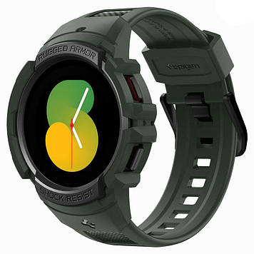 Чохол і ремінець Spigen для Galaxy Watch 4/5 (44mm) - Rugged Armor Pro 2 in1, Military Green (ACS05395)