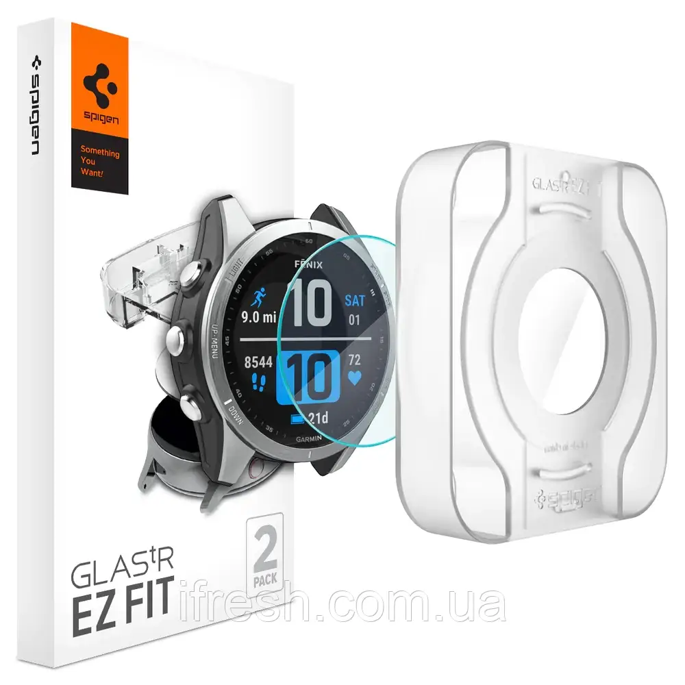 Захисне скло Spigen для Garmin Fenix 7S EZ FiT GLAS.tR (2шт), (AGL04631)