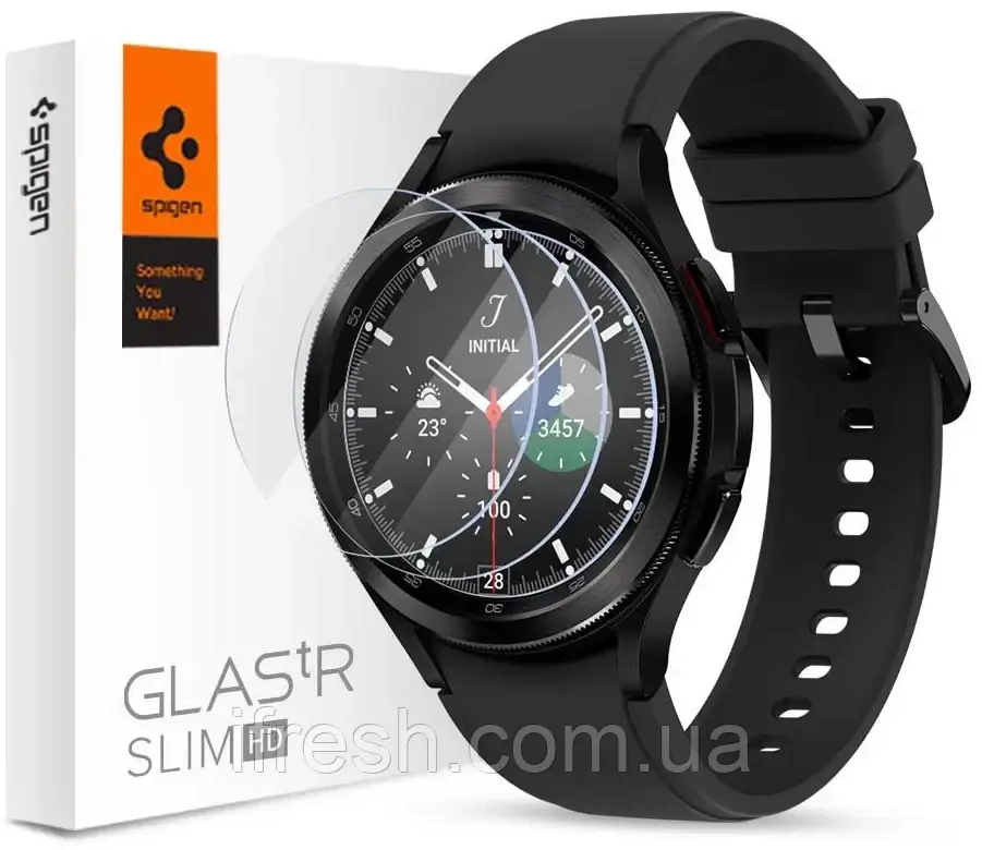 Захисне скло Spigen Samsung Galaxy Watch 4 Classic (46mm) GLAS.tR Slim, 3шт (AGL03842)