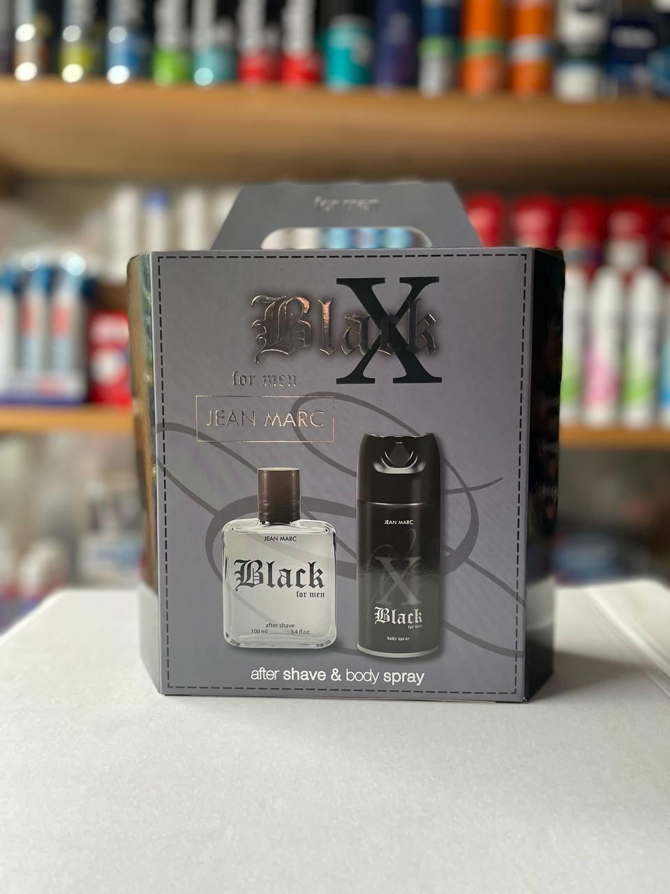 Подарунковий набір для чоловіків (дезодорант/150ml + лосьйон після бриття/100ml) Jean Marc X Black
