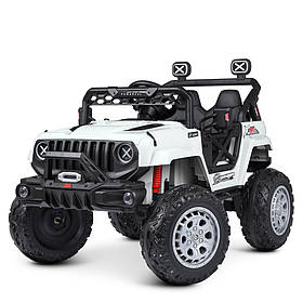 Дитячий електромобіль джип Jeep(пульт 2,4G, 2 мотори 35W, 2 аккум.12V7/9AH, EVA, світло, MP3) M 4960EBLR-1 Білий