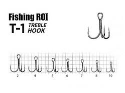 Гачок потрійний №10 Treble Hook T-1 BC (5шт/уп) 33-05-010 ТМ FISHING ROI