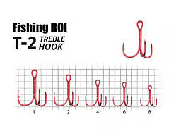 Гачок потрійний №2 T-2 RED (5шт/уп) арт.33-04-002 ТМ FISHING ROI