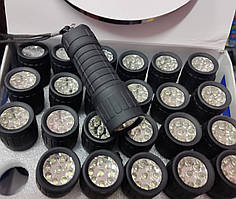 Ручний світлодіодний кишеньковий ліхтарик на батарейках ААА, 9 LED, довжина 10,5 см. Якість, швидка відправка.
