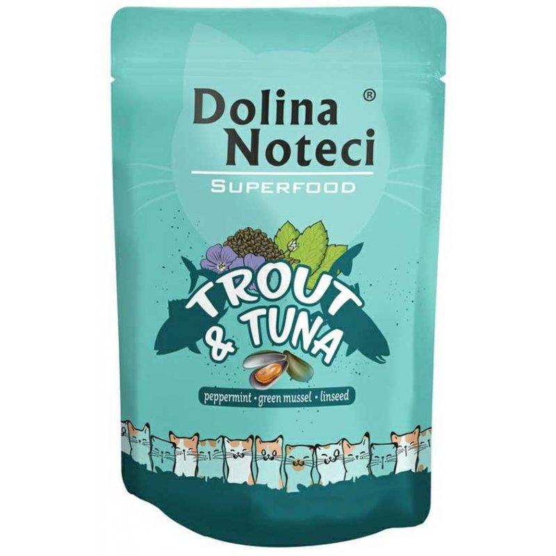 Беззерновий вологий корм для кішок з фореллю та тунцем Dolina Noteci Superfood 85 г