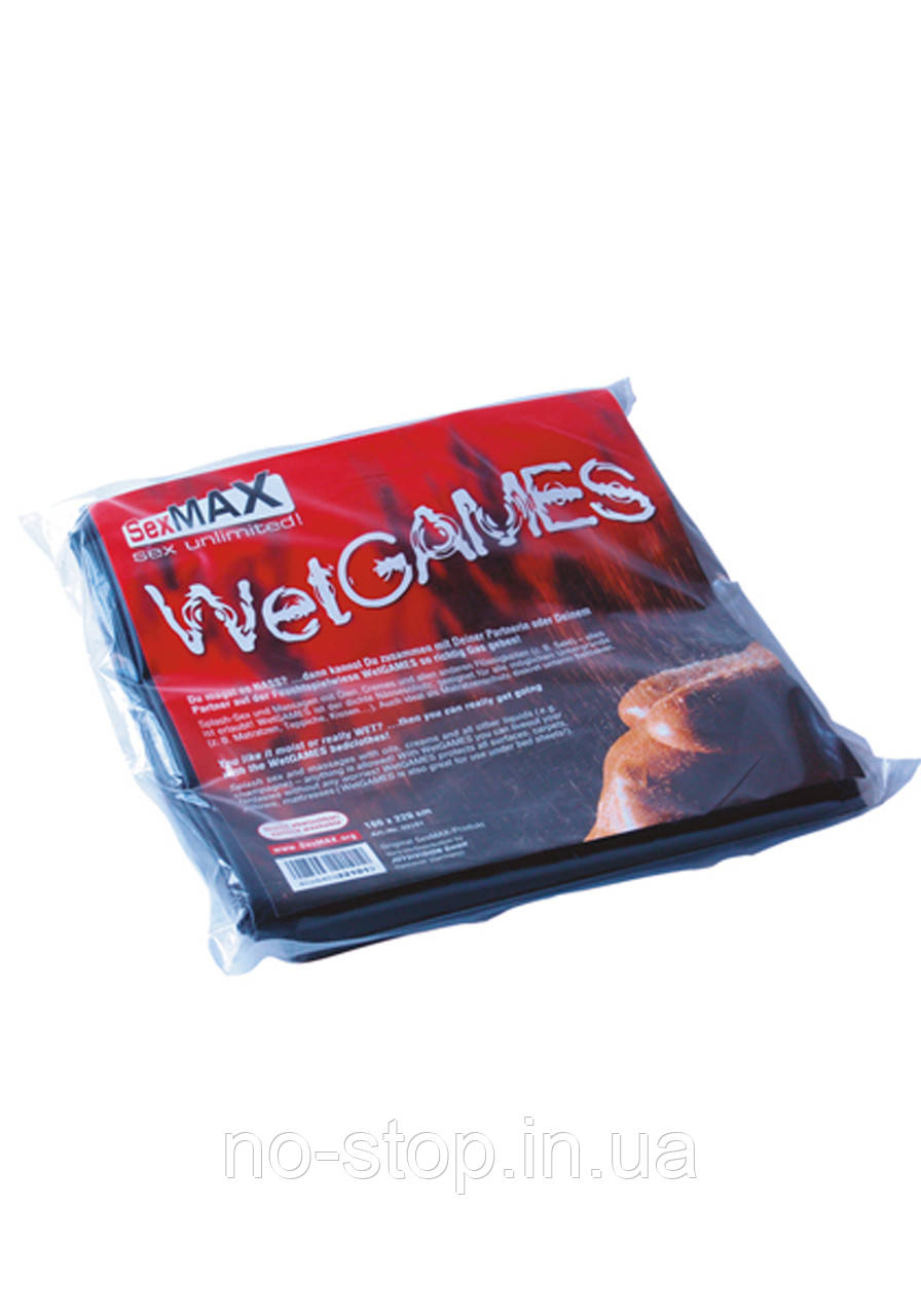 БДСМ-SexMAX WetGAMES Sex sheet, 180 x 220 cm, black, фото 1