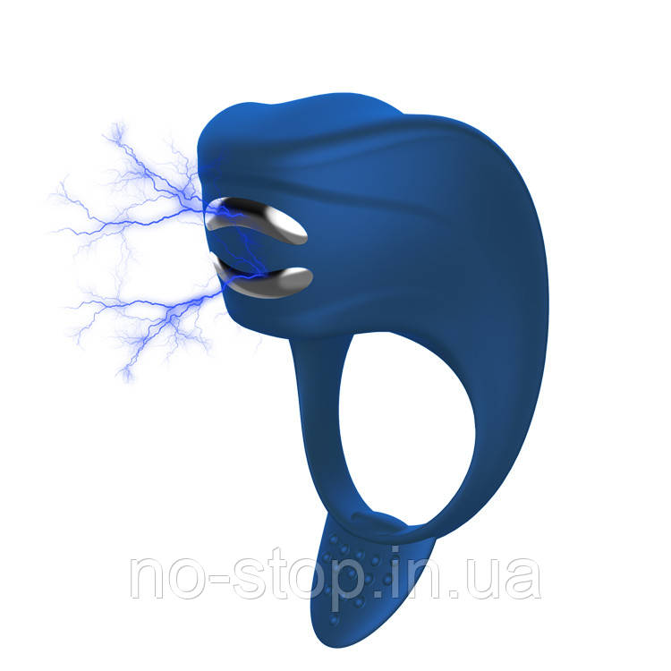 Вібратор  Silicone Ring Blue USB 7 Function + Electro stim, фото 1