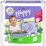 Підгузки дитячі 4 Baby Happy Maxi 8-18 кг 12шт ТМ Bella 7Копійок