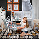 Електронна гойдалка шезлонг сіра Lorelli Portofino Grey для малюків від народження до 9 місяців, фото 2