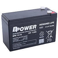 Аккумулятор 12V 7,2Ah свинцово-кислотный AGM (BPE 7,2-12 T1) BPOWER