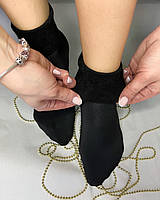 Носки теплые на флисе женские черные, размер 36-39