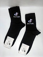 📌 Жіночі чорні носки з написом "TikTok" | Круті шкарпетки смішні