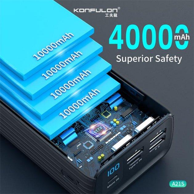 Портативна зарядка 40000 KONFULON A21S