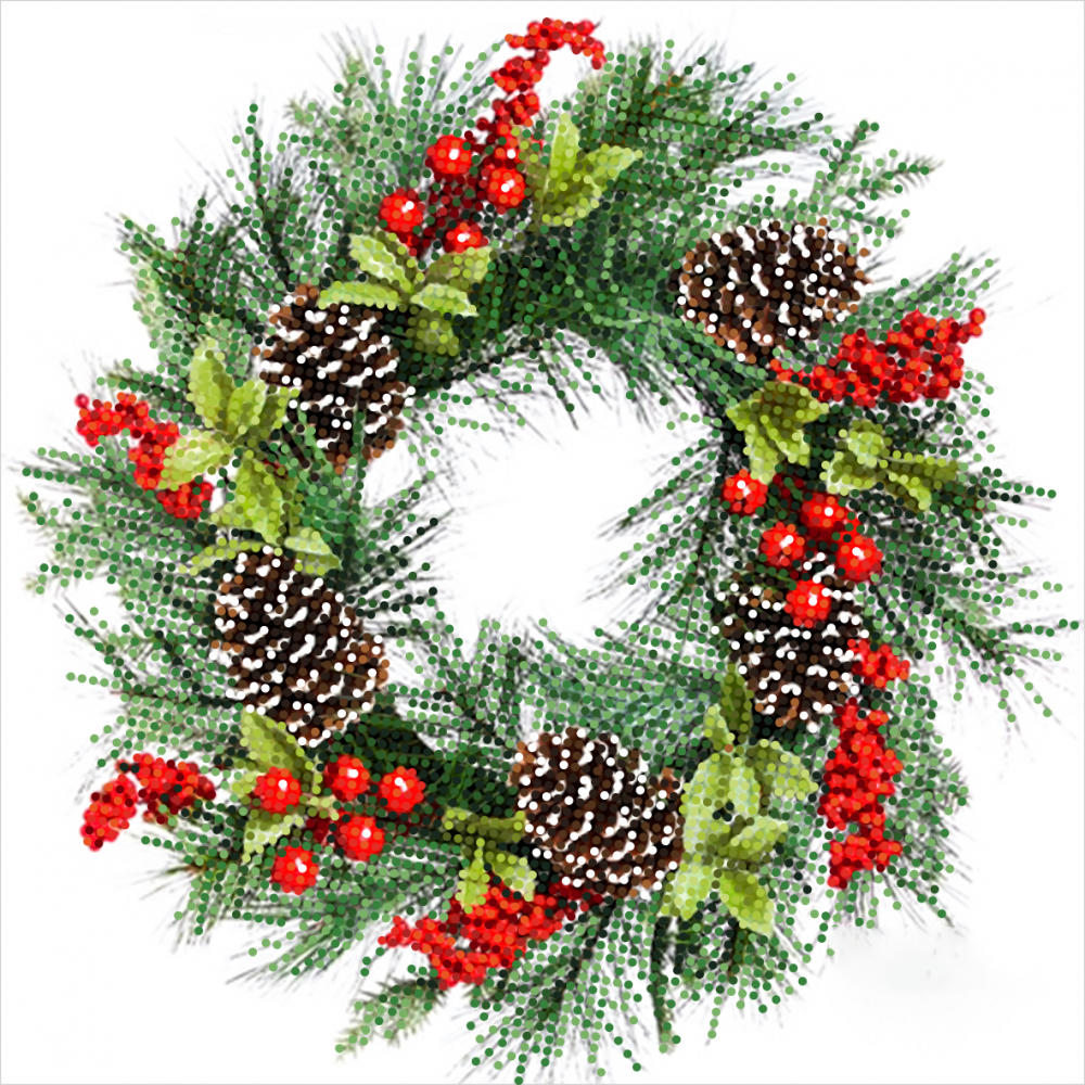 Схема вишивки бісером на атласі Віночок із ягодами ТМ-161