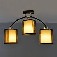 Люстра стельова на три лампи Е27, чорно-коричневий, артикул MD 36724/2+1 BK+BK