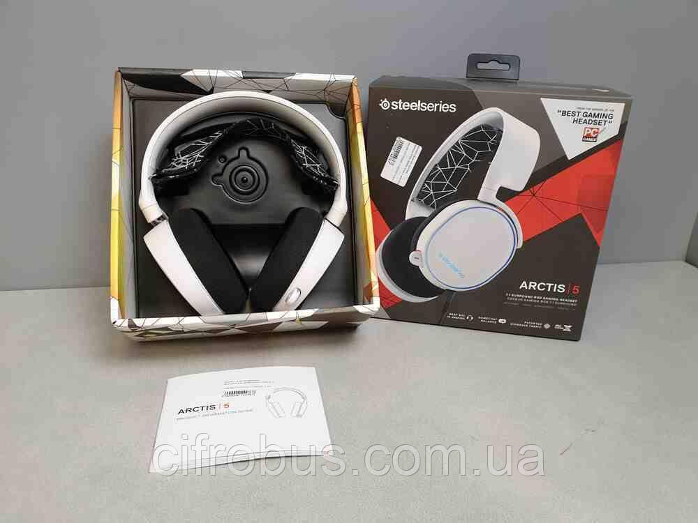 Наушники Bluetooth-гарнитура Б/У SteelSeries Arctis 5, white 2019 Edition