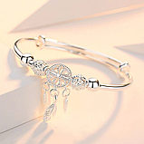 Браслет на руку, жіночий, під шарми, під підвіски, тибетське срібло. 17-21см. Три ШАРМА в подарунок!, фото 6