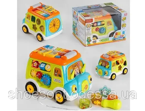 Музична розвивальна машинка Шкільний автобус світло, звук, фото 1