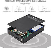 Міні UPS SHANQIU для Wi-Fi роутера, маршрутизатора, модему 74 Wh 20000 мА·год, 5 V, 9V, 12V, фото 3