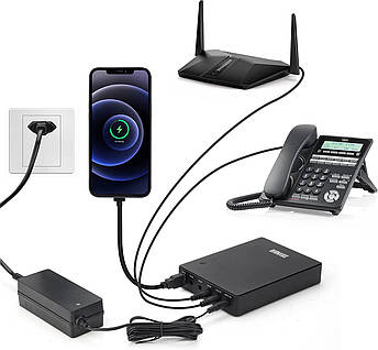 Міні UPS SHANQIU для Wi-Fi роутера, маршрутизатора, модему 74 Wh 20000 мА·год, 5 V, 9V, 12V, фото 1