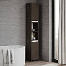 Пенал з фасадами без ручок з Ламінованого ДСП Шафка у ванну 30 см Шафа-пенал вузький на 6 комірок двохдверний, фото 6