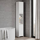 Пенал з фасадами без ручок з Ламінованого ДСП Шафка у ванну 30 см Шафа-пенал вузький на 6 комірок двохдверний, фото 3