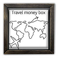 Деревянная копилка 20 20 см "Travel money box"