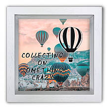 Дерев'яна копілка (скарбничка) 20 20 см "Collecting for something crazy"
