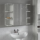 Настінне дзеркало з полицею у ванну кімнату з Ламінованого ДСП Шафчик із дзеркалом на стіну 80 см шириною, фото 3