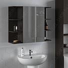 Дзеркало з полицею для ванної кімнати з ДСП Шафка навісна з дзеркалом у ванну 80 см шириною, фото 5