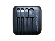 Портативний зарядний пристрій Smart Mini Power Bank 4in1 10000mAh Павербанк USB, фото 3