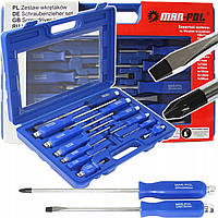 Набір викруток слюсарних MAR-POL M61004 з магнітом 12шт